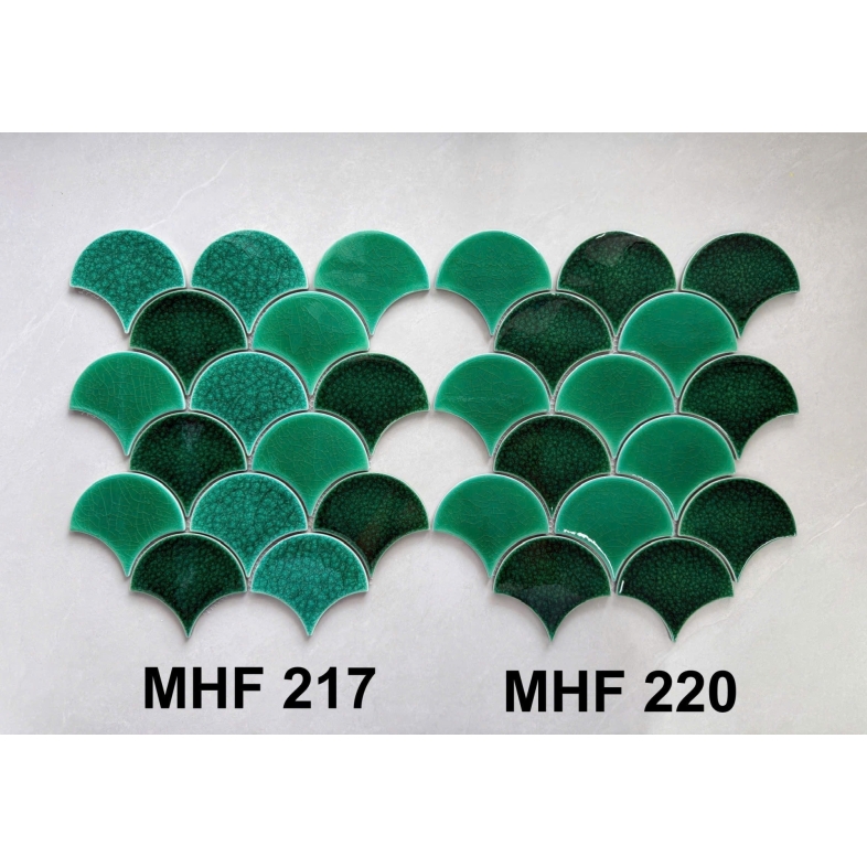 Gạch Mosaic Vảy Cá 295x335mm Màu Xanh – Điểm Nhấn Tươi Mát Cho Không Gian