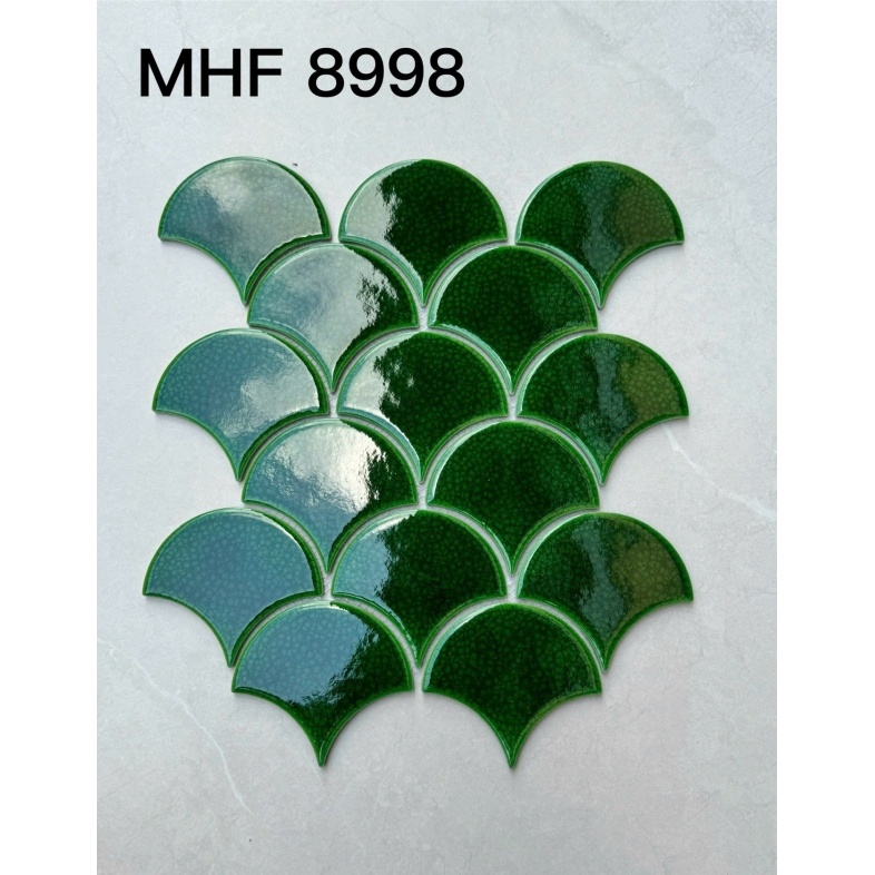 Gạch Vảy Cá Men Rạn MHF 8998 Màu Xanh Lá – Giải Pháp Trang Trí Độc Đáo Cho Nhà Phố Hiện Đại 295X355MM