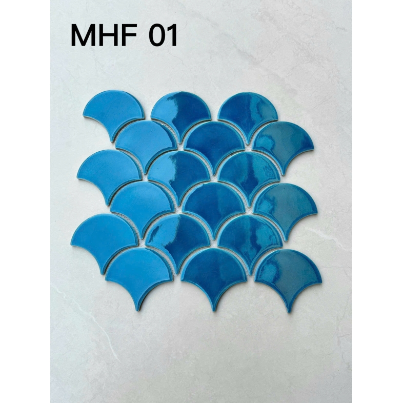Gạch Vây Cá MHF 01  Xanh Cổ Vịt 290x274x6mm – Cá Tính & Sang Trọng Cho Phòng Tắm