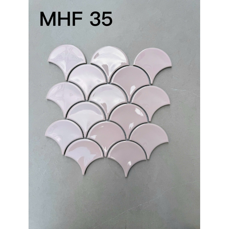 Gạch Vảy Cá Màu Hồng MHF 35 – Phù Hợp Phong Cách Korean, Scandinavian, Minimalist 259x273x7mm
