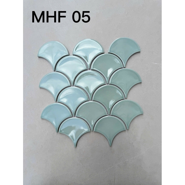Gạch Vảy Cá Xanh Pastel MHF 05– Tạo Cảm Giác Mát Lạnh Cho Nội Thất Nhỏ 259x273x7mm