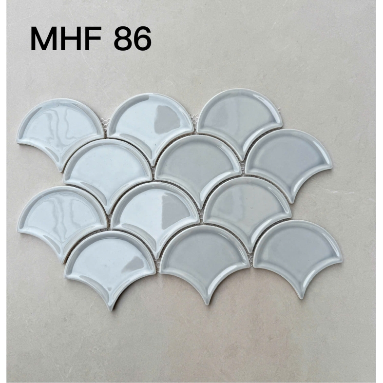 Gạch Vảy Cá MHF 86 Màu Xám Nhạt – Nhẹ Nhàng, Trang Nhã, Phù Hợp Mọi Kiến Trúc 220x325x8mm