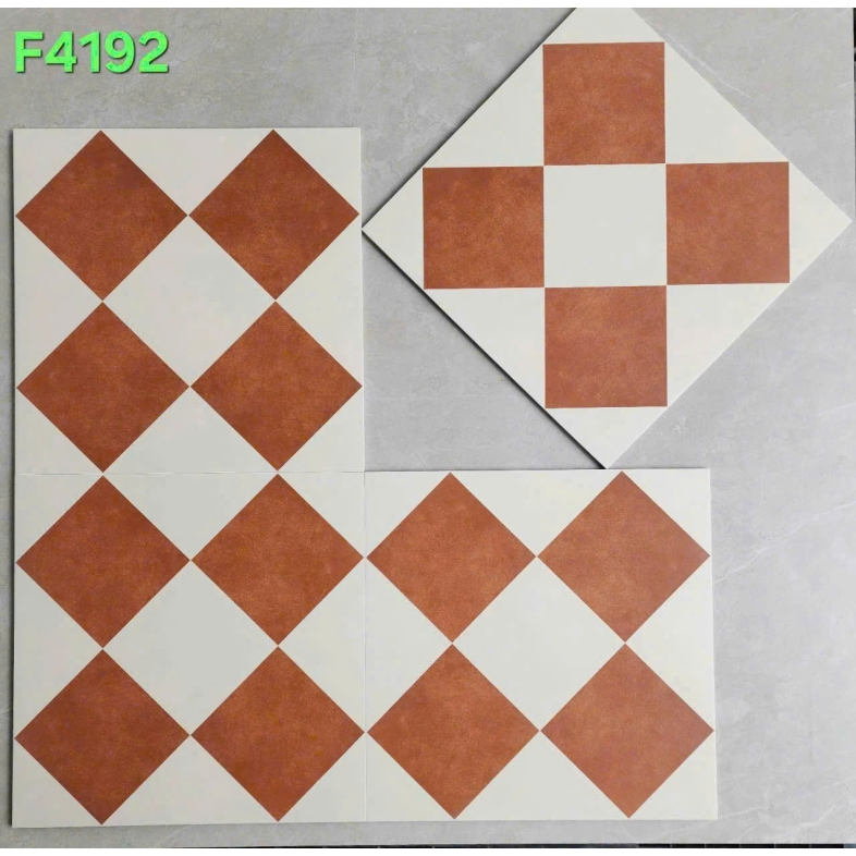 Gạch Bông 40x40cm CaRo Cam Trắng GB 4192