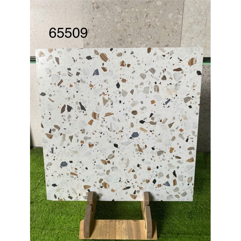 🌿 Gạch Porcelain Terrazzo 60x60cm – Mã BH65509 | Dấu ấn của nghệ thuật trong không gian sống