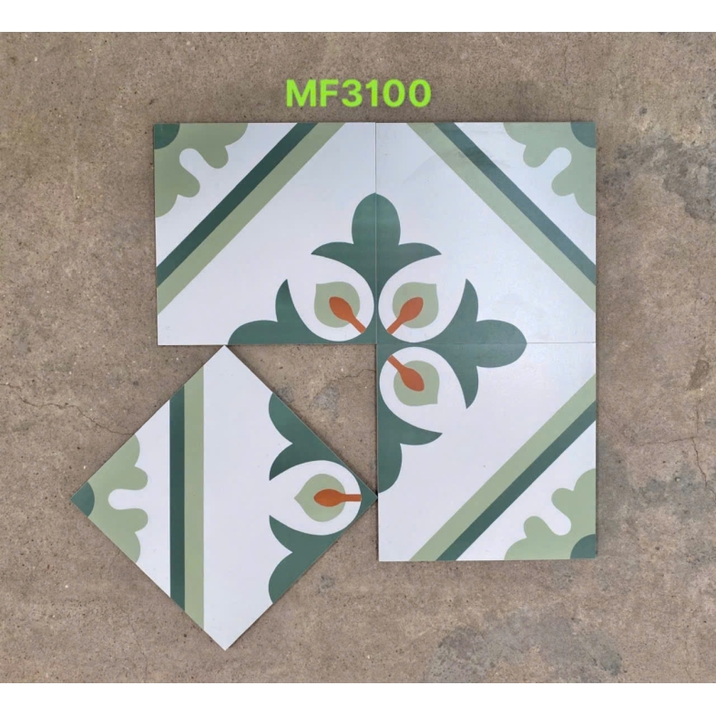 💚 GẠCH BÔNG 300x300mm HOA LÁ XANH NGỌC – MF3100 BHHOMETILES