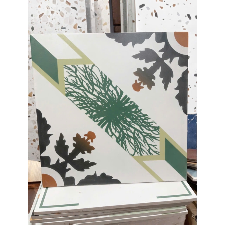 🌿 GẠCH BÔNG 300x300mm HOA LÁ XANH RÊU BHHOMETILES – CẢM HỨNG THIÊN NHIÊN ĐƯƠNG ĐẠI