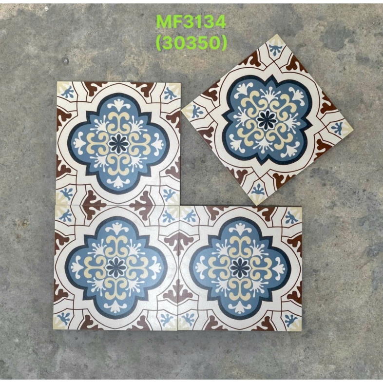 🌸 GẠCH BÔNG 300x300mm CỔ ĐIỂN MF3134 BHHOMETILES – VẺ ĐẸP ĐỊA TRUNG HẢI TRONG KHÔNG GIAN VIỆT
