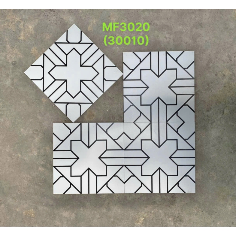 GẠCH BÔNG 300x300mm HÌNH HỌC MF3020 BHHOMETILES – ĐƯỜNG NÉT TỐI GIẢN, HIỆN ĐẠI VÀ TINH GỌN