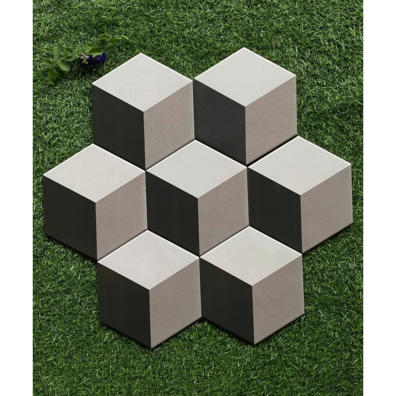 🧱 GẠCH LỤC GIÁC 20x23cm 3D KHỐI LẬP PHƯƠNG – BIẾN KHÔNG GIAN THÀNH TÁC PHẨM NGHỆ THUẬT BHHOMETILES
