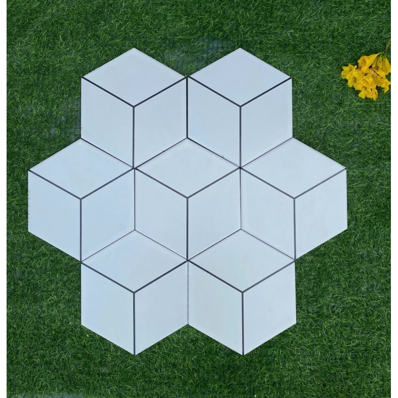 🤍 GẠCH LỤC GIÁC 20x23cm  3D TRẮNG – TINH KHIẾT & HIỆN ĐẠI BHHOMETILES