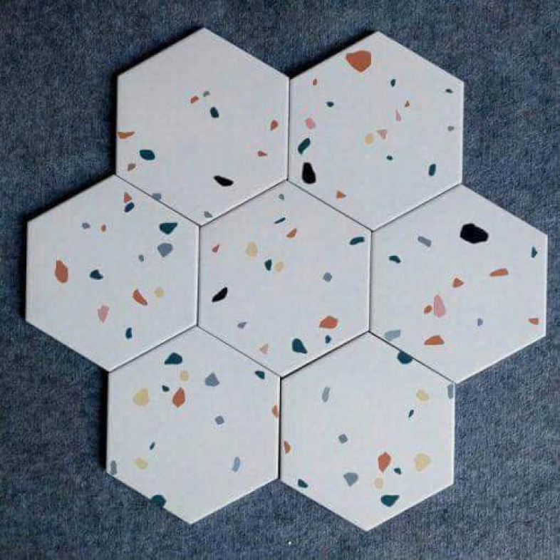 🌈 GẠCH LỤC GIÁC 20x23cm TERRAZZO NHIỀU MÀU – NGẪU HỨNG & HIỆN ĐẠI BHHOMETILES