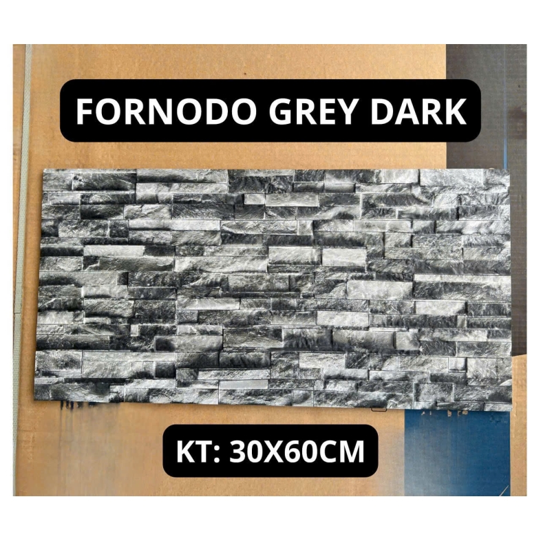 Gạch Ốp Tường 30x60cm BHHOMETILES - Đẳng Cấp Xương Porcelain, Tông Xám Đậm Cá Tính cho Ngoại Thất