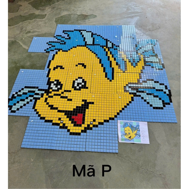 🐠 Tranh Mosaic Cá Vàng – Sắc Màu Tươi Tắn Cho Hồ Bơi Đẳng Cấp Mã P