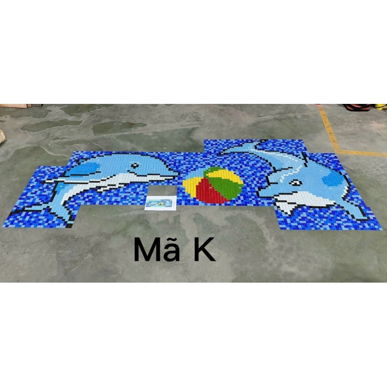 🐬 Tranh Mosaic Cá Heo & Bóng Biển – Mã K BHHOMETILES